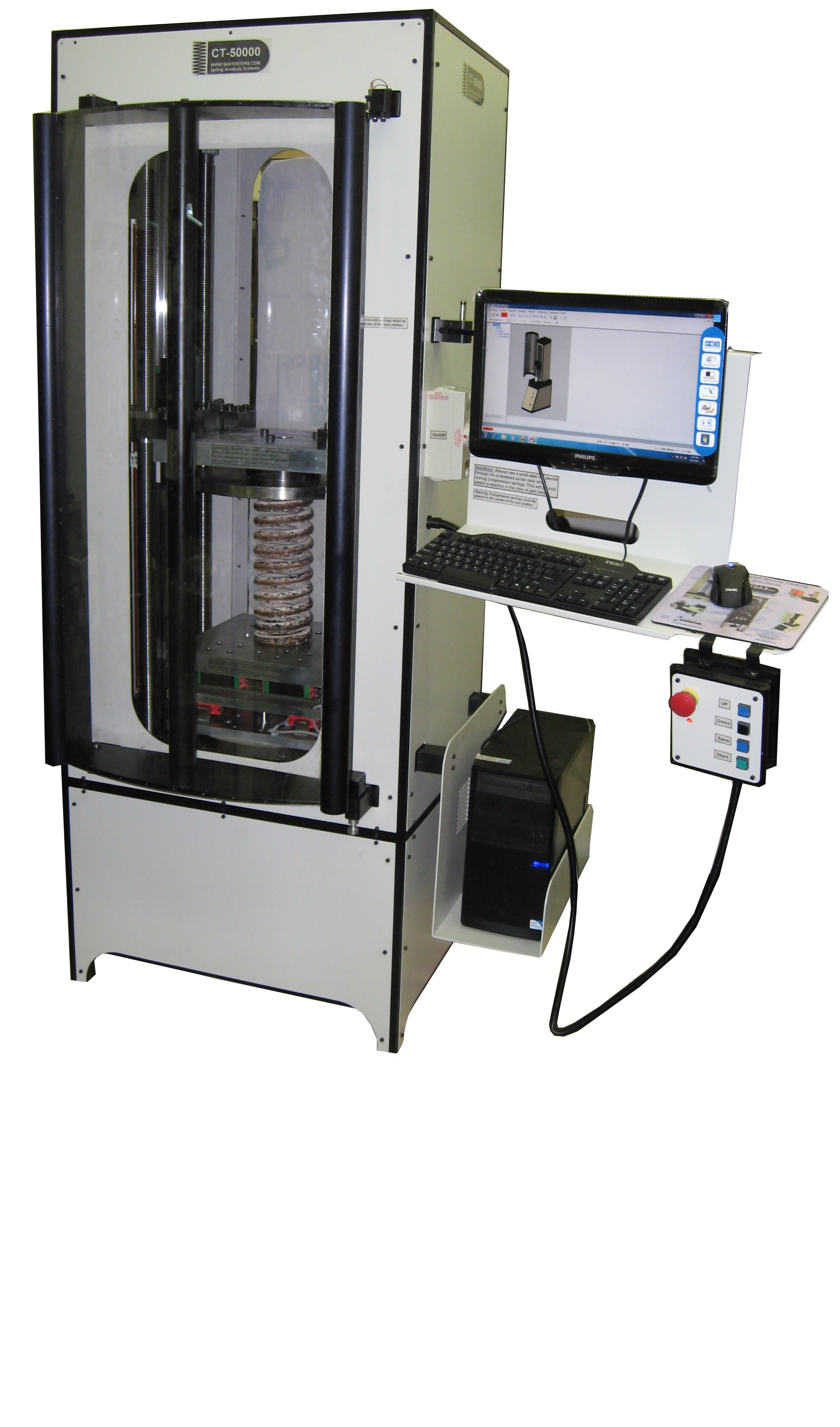 CT20000 20kN capacity, dual ballscrew automated spring tester